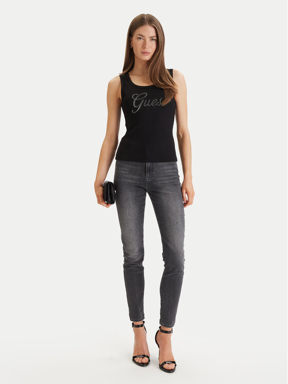 Guess Guess Топ W6GP22 K2954 Чорний Regular Fit