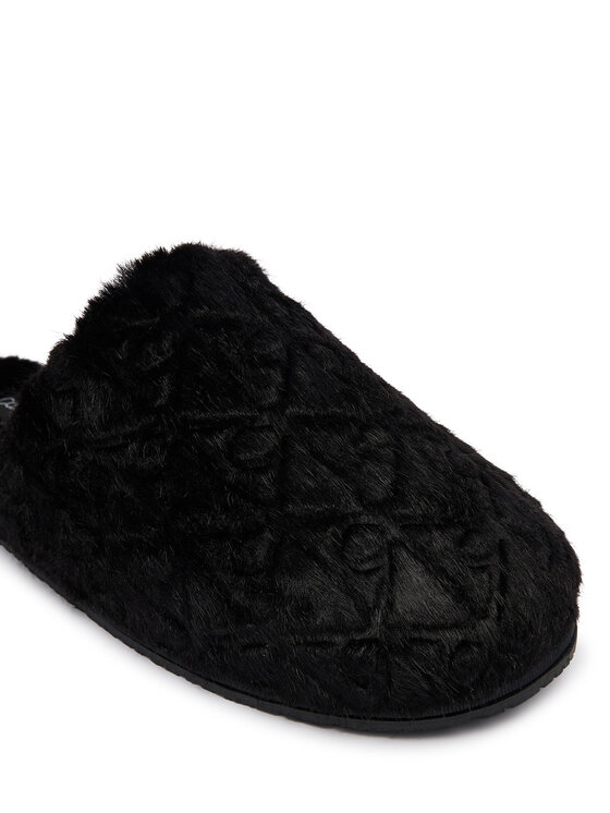 Calvin Klein Naminės šlepetės Calvin Klein Home Slipper Fur Aop HW0HW03218 Juoda