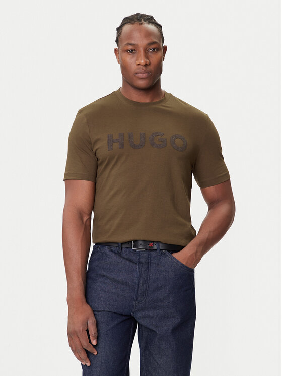 HUGO HUGO Футболка Dulivio 50542737 Хакі Regular Fit