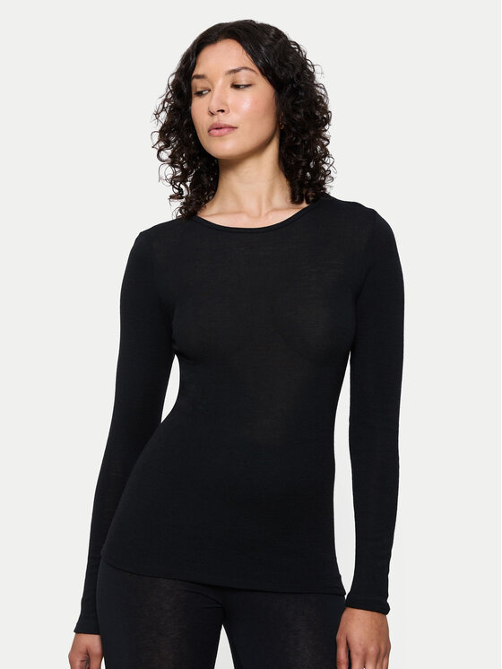 Triumph Triumph Pizsamablúz Beauty Layers 10225656 Fekete Slim Fit