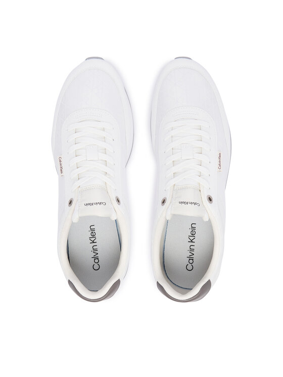 Calvin Klein Sneakersy Calvin Klein Retro Runner T Lth Aop Ny HM0HM02213 Bílá