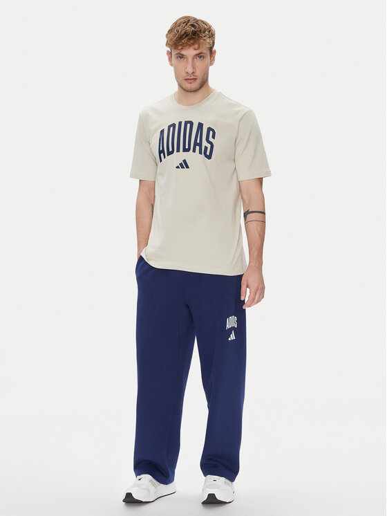 adidas adidas Majica Collegiate Lineage Graphic JM6415 Bež Regular Fit