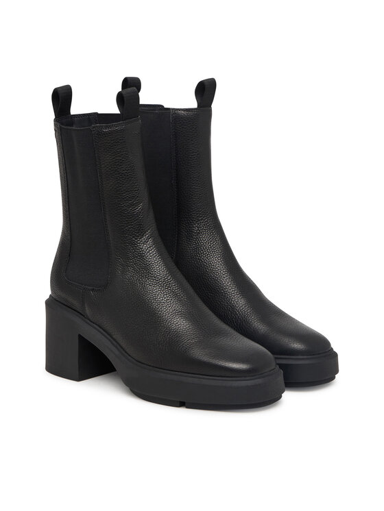 Calvin Klein Bokacsizma Calvin Klein Block Heel Chelsea Boot Lth HW0HW03694 Fekete