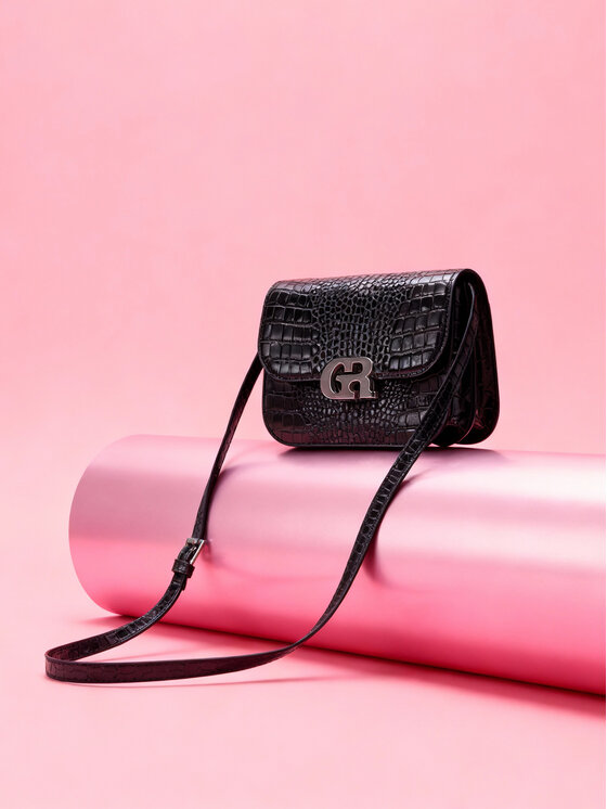 GINO ROSSI Kabelka Gino Rossi CEO-LINA-KQ44-CROCCO Čierna