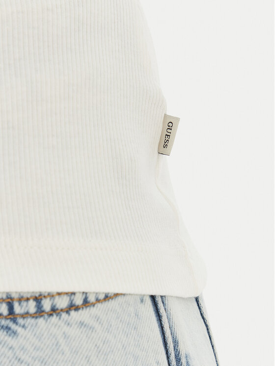 Guess Jeans Guess Jeans Топ W6GPZ2 KA0H1 Білий Slim Fit