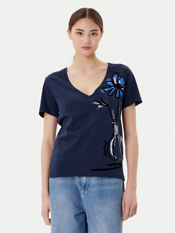 Desigual Desigual Camiseta Dumas 25WWTK28 Azul marino Regular Fit