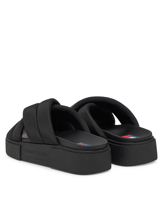 Tommy Jeans Şlapi Tommy Jeans Tjw Flatform Sandal EN0EN02775 Negru