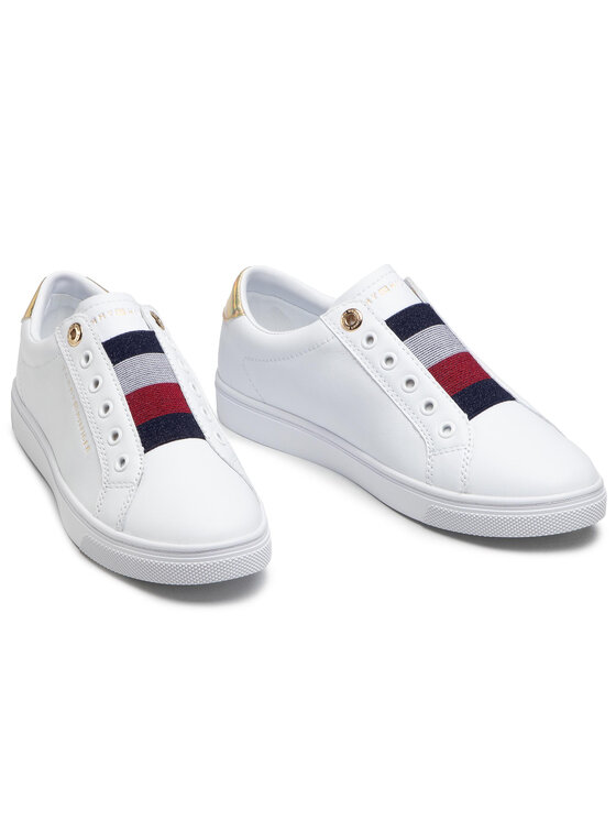 Tommy Hilfiger Tenisice Tommy Hilfiger Th Elastic Slip On Sneaker FW0FW05546 Bijela