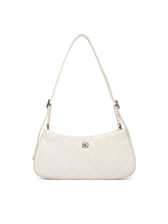 Calvin Klein Ročna torba Calvin Klein Quilted Sm Shoulder Bag LV04F3327G Bela
