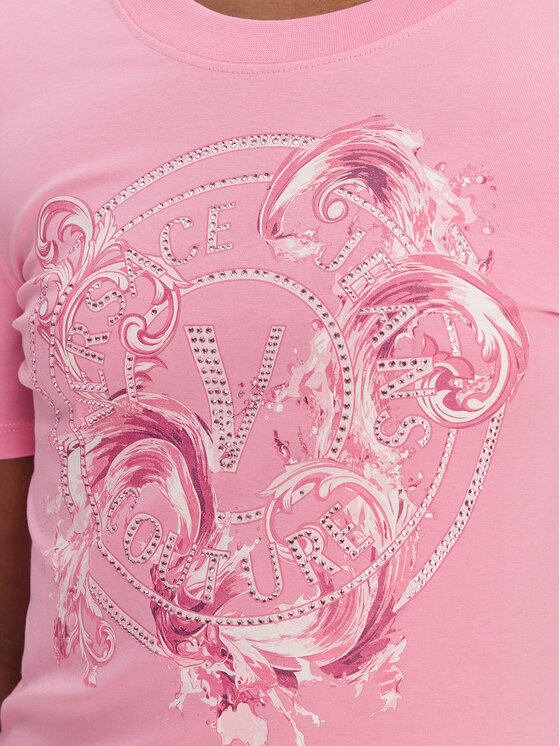 Versace Jeans Couture Versace Jeans Couture Camiseta 80HAHE01 CJ02E Rosa Slim Fit