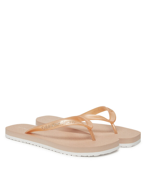 Calvin Klein Jeans Žabky Calvin Klein Jeans Thong+ Tpu Metallic YW0YW01720 Růžová