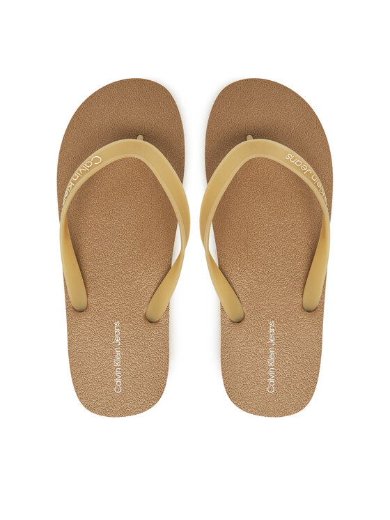 Calvin Klein Jeans Japonki Calvin Klein Jeans Thong+ Tpu YM0YM01265 Beżowy