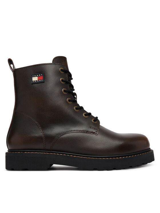 Tommy Jeans Bakancs Tommy Jeans Archive '01 Brushed Leather EM0EM01787 Sötétbarna
