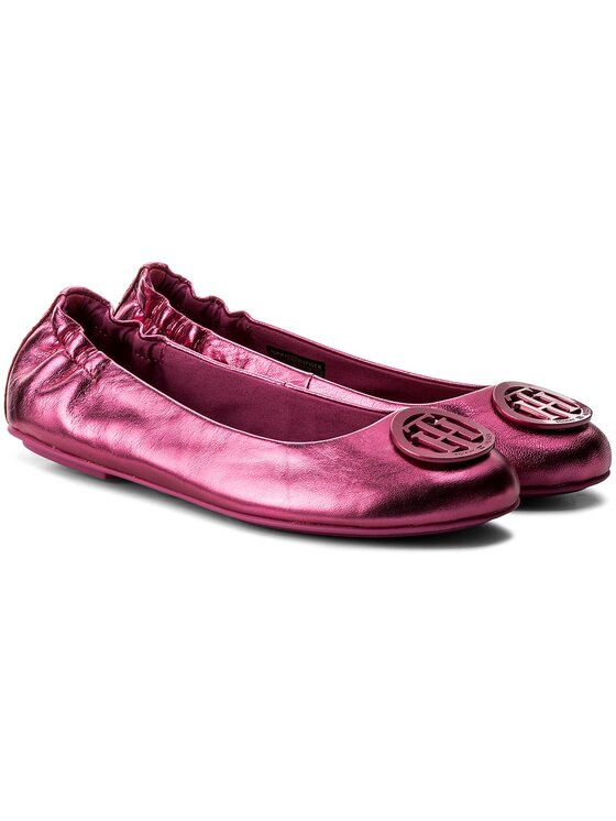 Tommy Hilfiger Balerinke Tommy Hilfiger Flexible Leather Ballerina FW0FW02780 Roza