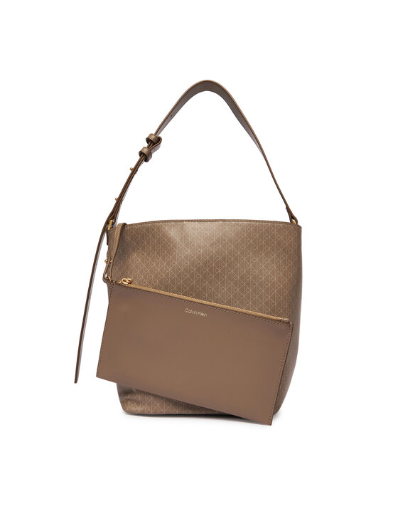 Calvin Klein Bolso Calvin Klein Emblem Aop Medium Bucket LV04F3365G Beis