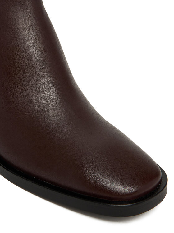 Calvin Klein Īsie zābaki Calvin Klein Block Heel Zip Boot Lth HW0HW02593 Bordo