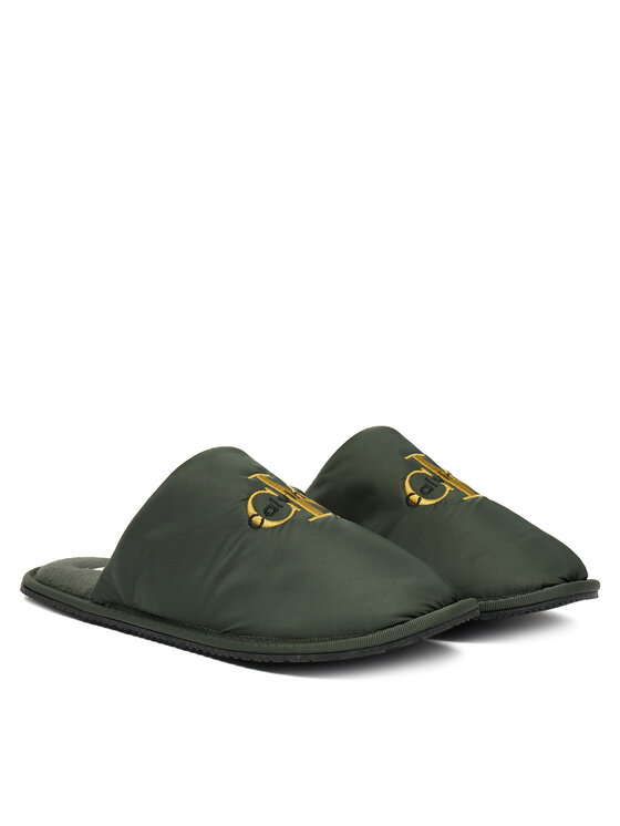 Calvin Klein Papuče Calvin Klein Hotel Slipper Mono Embro YM0YM01392 Zelená