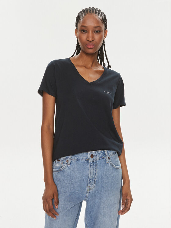 Pepe Jeans Pepe Jeans Футболка Lorette V Neck PL505826 Cиній Regular Fit
