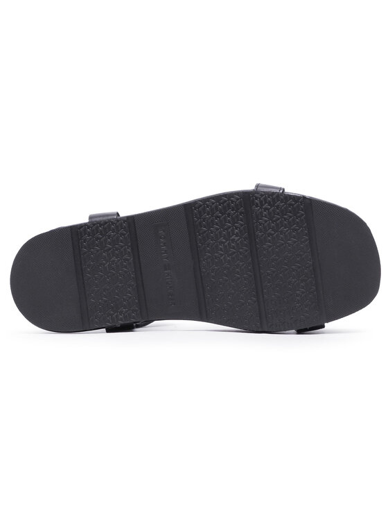 Tommy Hilfiger Sandály Tommy Hilfiger Th Interlock Flat Sandal FW0FW05623 Černá