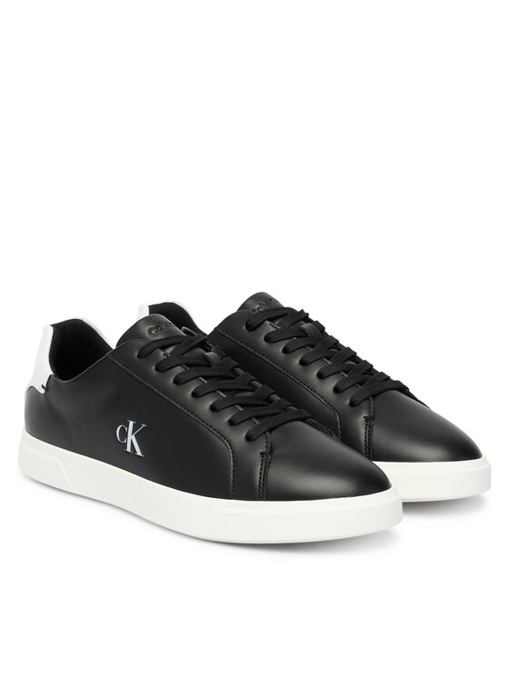Calvin Klein Laisvalaikio batai Calvin Klein Low Pro Cup Laceup Lth Moire HW0HW02845 Juoda