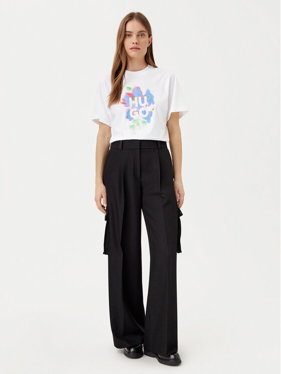 HUGO HUGO Футболка Vintage 50534545 Білий Boxy Fit