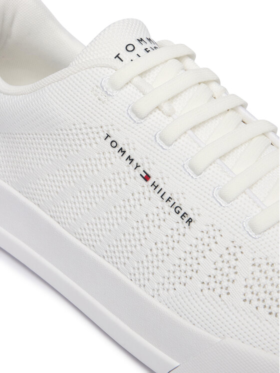 Tommy Hilfiger Sneakersy Tommy Hilfiger Th Court Knit FM0FM05823 Biały