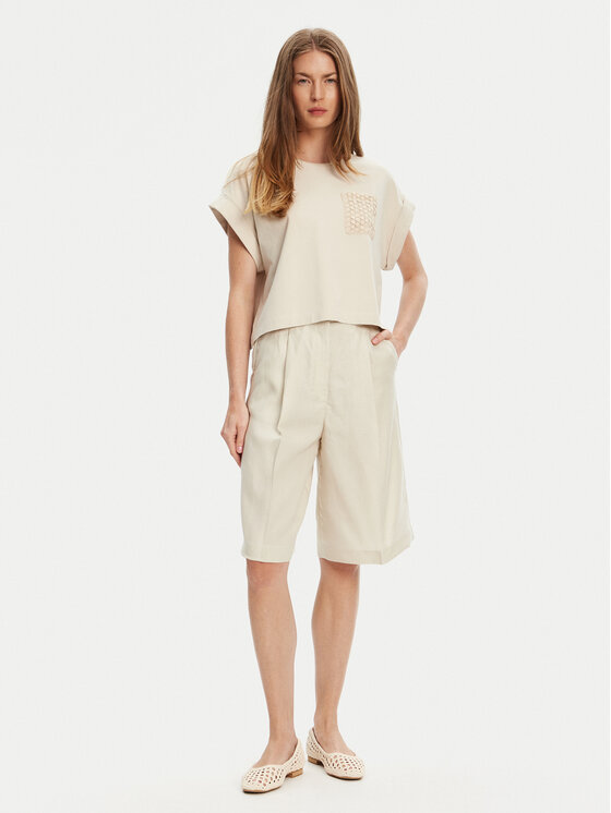 United Colors Of Benetton United Colors Of Benetton Футболка 3IFVD10AF Бежевий Boxy Fit