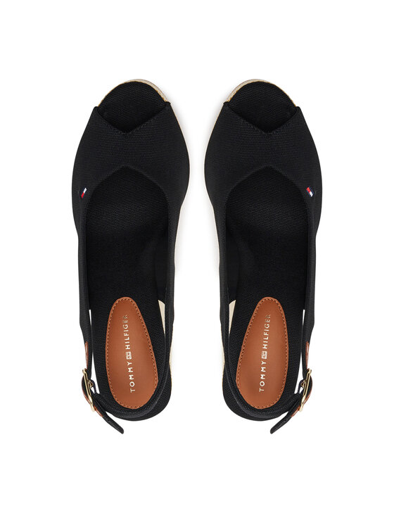 Tommy Hilfiger Espadrilky Tommy Hilfiger Flag High Wedge Espad Slingback FW0FW08597 Čierna