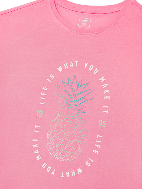 4F 4F Футболка 4FJSS23TTSHF398 Рожевий Regular Fit