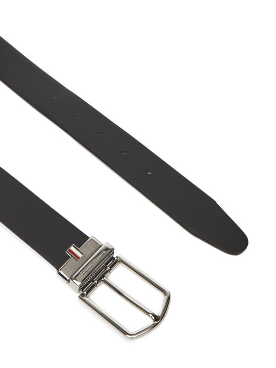 Tommy Hilfiger Pánský pásek Tommy Hilfiger Th Business Lux Rev AM0AM13762 Černá