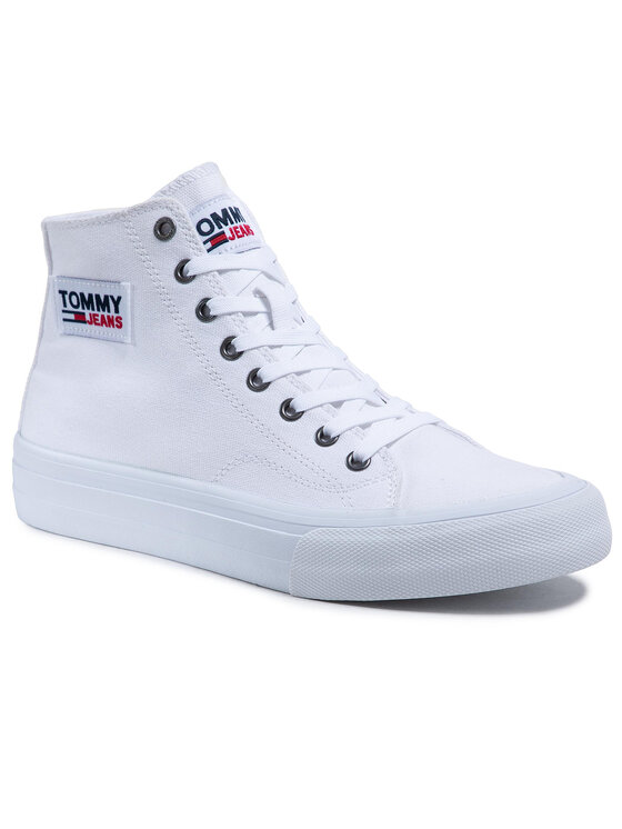Tommy Jeans Tenisenes Tommy Jeans Mit Cut Long Lace Up Vulc EM0EM00662 Balts