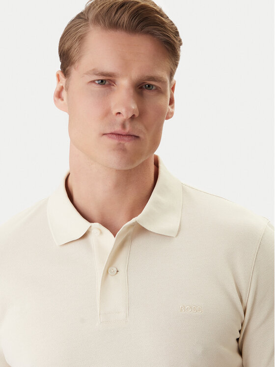 BOSS BOSS Polo Pallas 50553564 Krem Regular Fit
