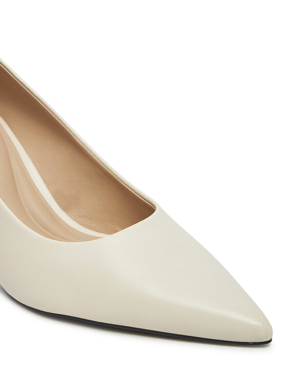 Calvin Klein Aukštakulniai Calvin Klein Pump 70 Pointy Hw Bar Lth HW0HW02561 Écru