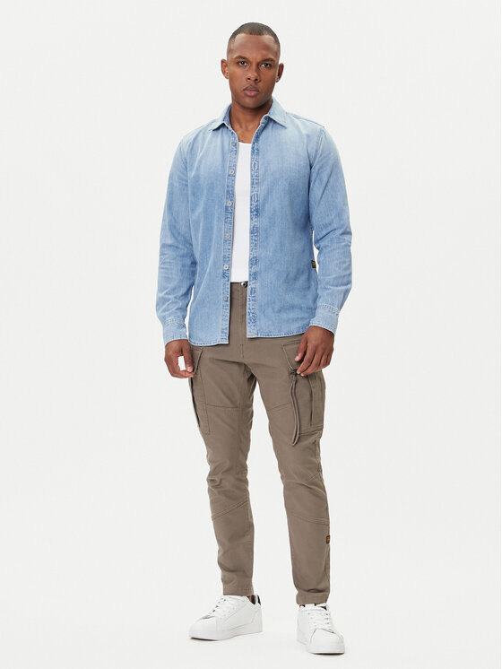 G-STAR G-Star Raw traper košulja D27681-D252 Svijetloplava Slim Fit