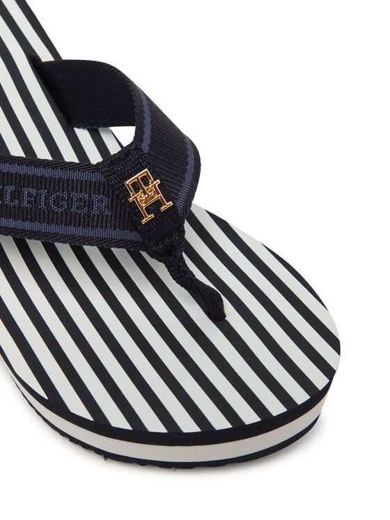 Tommy Hilfiger Žabky Tommy Hilfiger Th Stripes Wedge Beach Sandal FW0FW08521 Modrá