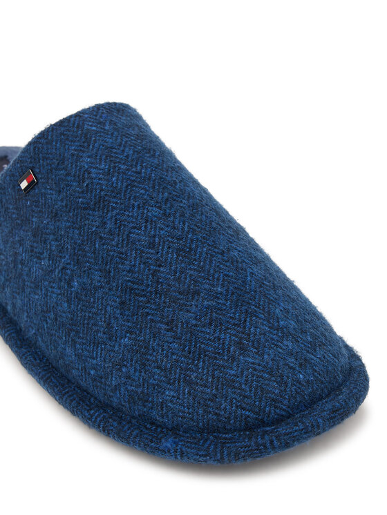 Tommy Hilfiger Pantofole Tommy Hilfiger Hilfiger Herringbone House Shoe FM0FM06018 Blu scuro
