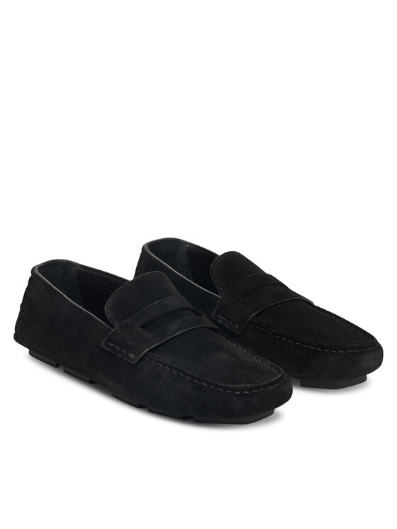 Calvin Klein Mocasini Calvin Klein Square Driver Suede HW0HW02844 Negru