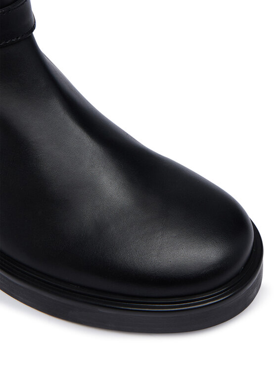Tommy Hilfiger Cizme lungi riding Tommy Hilfiger Th Stud Leather Knee Riding Boot FW0FW09608 Negru