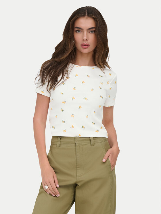 ONLY ONLY Camiseta Fenja 15347986 Blanco Slim Fit
