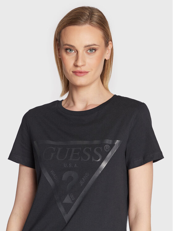 Guess Guess Футболка Adele V2YI07 K8HM0 Чорний Regular Fit