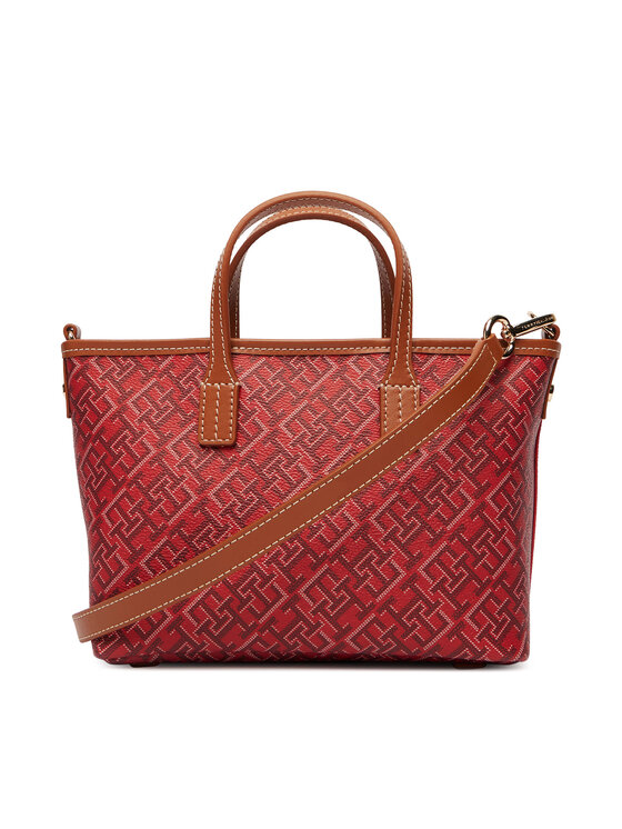 Tommy Hilfiger Ročna torba Tommy Hilfiger Th Monoplay Mini Tote Stripe Le AW0AW18389 Rdeča