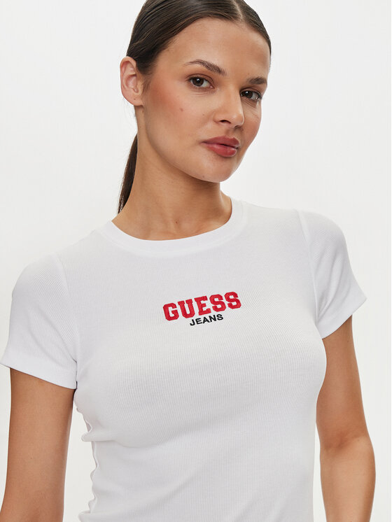 Guess Jeans Guess Jeans Футболка W4YI64 KA0H1 Білий Slim Fit
