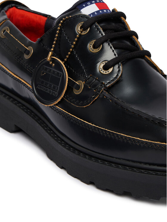 Tommy Jeans Scarpe basse Tommy Jeans Archive '01 Boat Shoe Lthr EM0EM01705 Nero