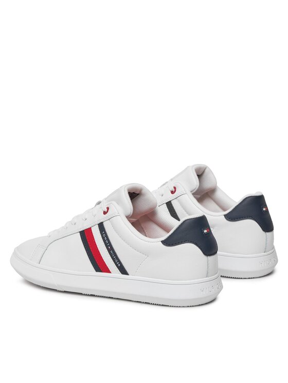Tommy Hilfiger Laisvalaikio batai Tommy Hilfiger Essential Leather Cupsole FM0FM04921 Balta