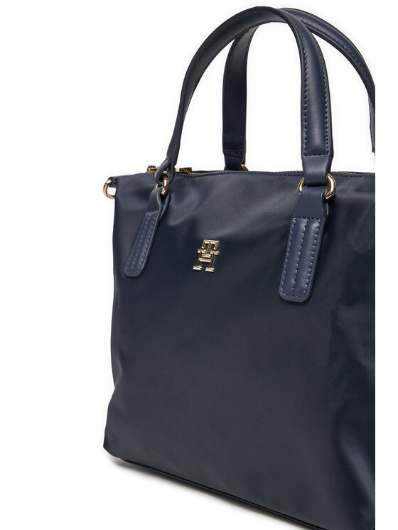 Tommy Hilfiger Kabelka Tommy Hilfiger Poppy Th Small Tote AW0AW15640 Tmavomodrá