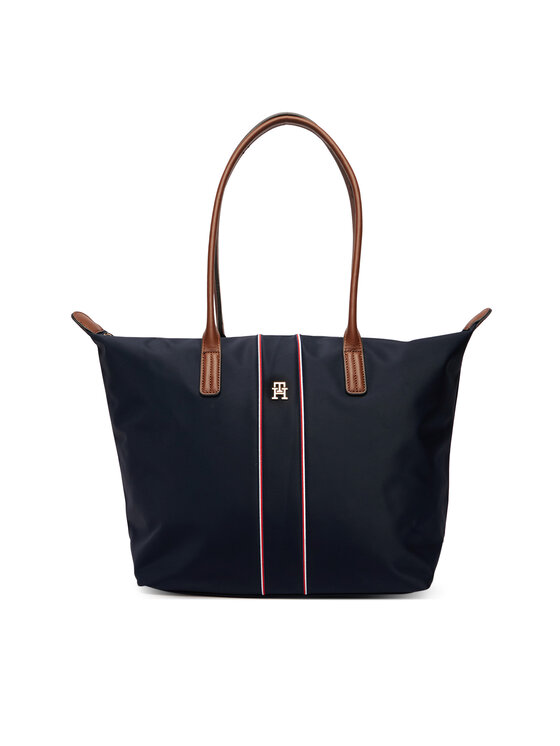 Tommy Hilfiger Rankinė Tommy Hilfiger Popette Tote Corp AW0AW17706 Tamsiai mėlyna