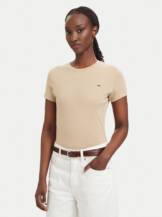 Tommy Jeans Tommy Jeans Camiseta DW0DW20459 Beige claro Slim Fit
