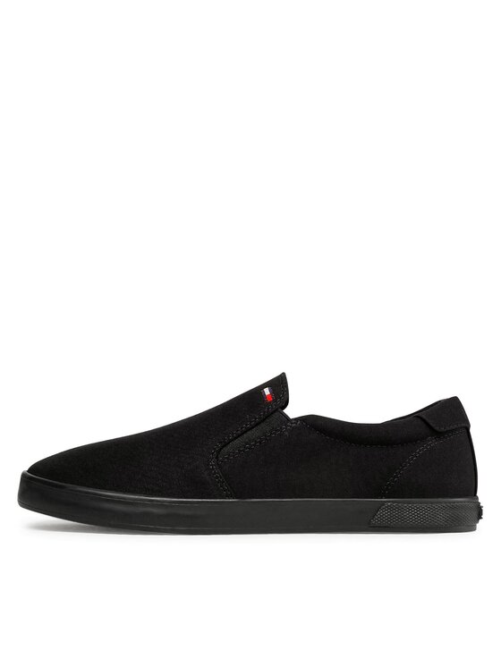 Tommy Hilfiger Гуменки Tommy Hilfiger Iconic Slip On FM0FM00597 Черен