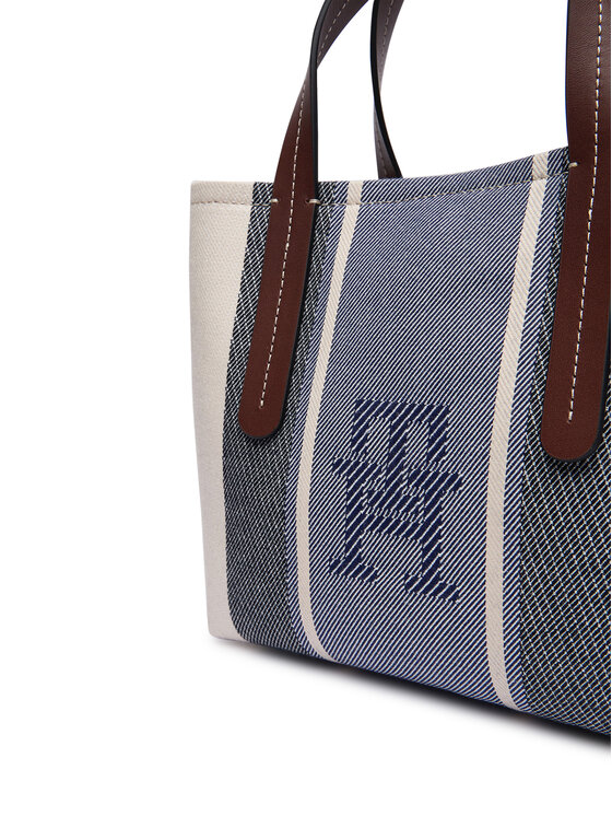 Tommy Hilfiger Torebka Tommy Hilfiger Th City Mini Satchel Jacquard AW0AW18732 Niebieski
