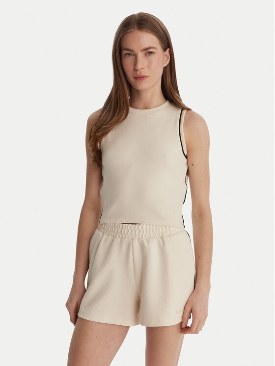 Guess Guess Τοπ V6GP17 K3215 Εκρού Regular Fit
